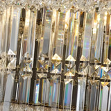 Geometric Tiered Prismatic Crystal Chrome Foyer Chandelier Image - 7