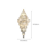 Geometric Tiered Prismatic Crystal Chrome Foyer Chandelier #size