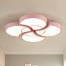 Girls Bedroom Pink Blossom LED Flush Mount Lamp 4-Light Image - 1