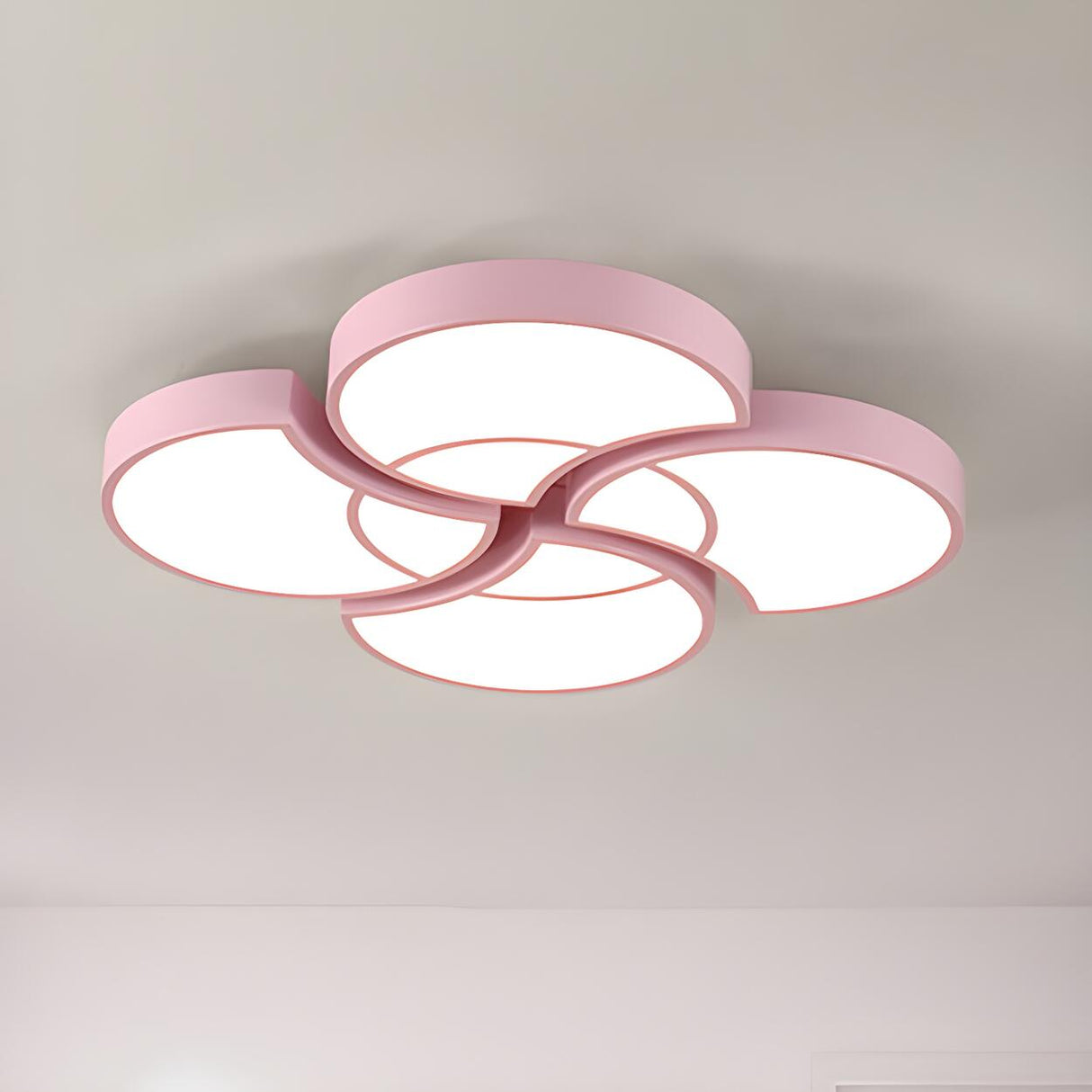 Girls Bedroom Pink Blossom LED Flush Mount Lamp 4-Light Image - 2