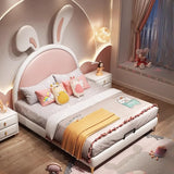 Girls Room Pink Rabbit Arched Upholstered Headboard Image - 4