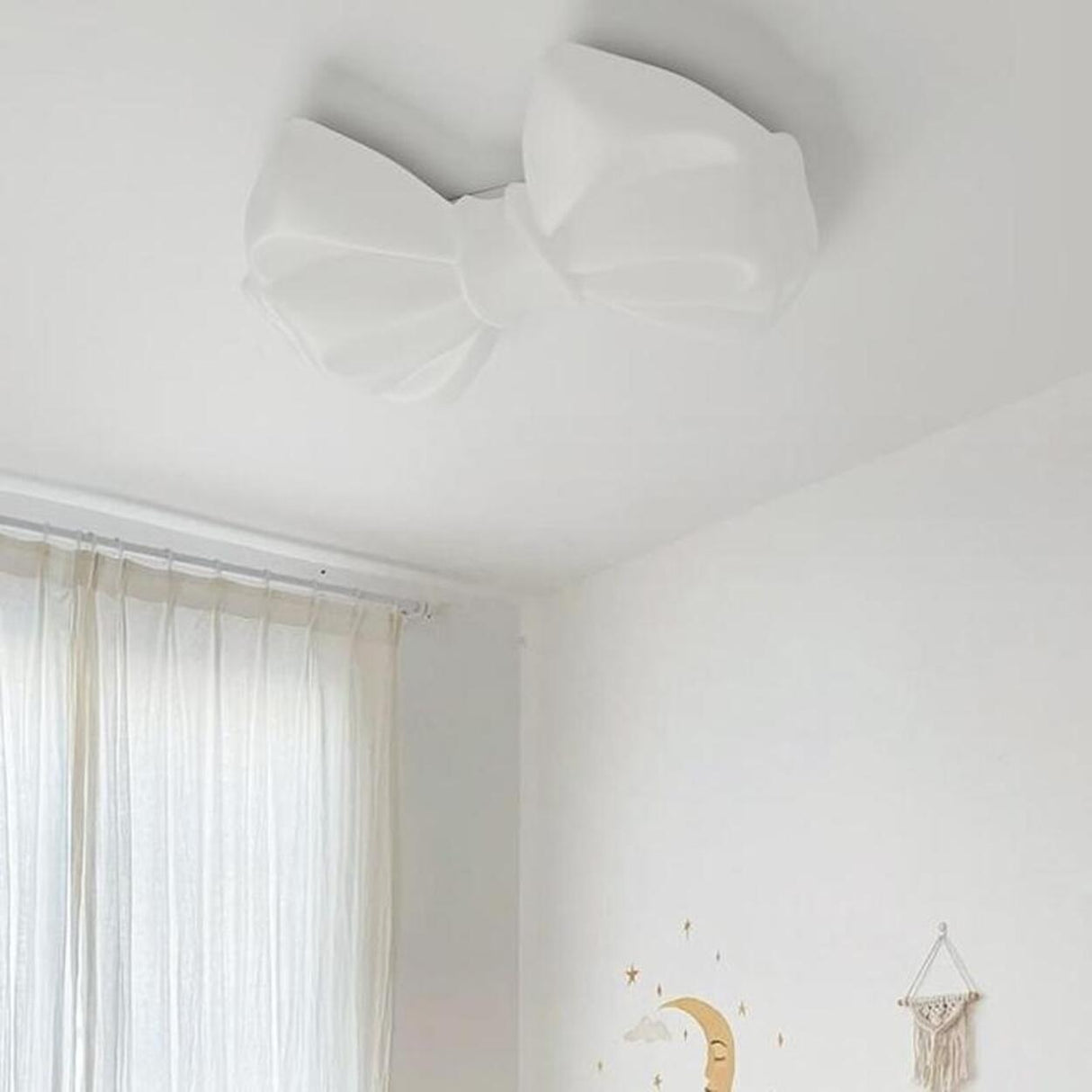 Girly Bowknot Resin LED Flush Mount Ceiling Light Image - 1