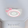 Girly Cartoon Pink Kitty LED Flush Mount Ceiling Light Image - 1