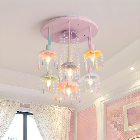 Girly Macaron Scallop Candle Drop Semi-Flush Mount Lamp Image - 1