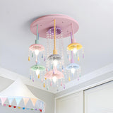 Girly Macaron Scallop Candle Drop Semi-Flush Mount Lamp Image - 2