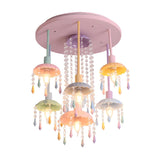 Girly Macaron Scallop Candle Drop Semi-Flush Mount Lamp Image - 3