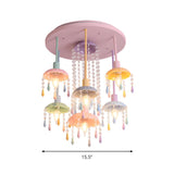 Girly Macaron Scallop Candle Drop Semi-Flush Mount Lamp Image - 4