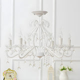 Girly Pink Crystal Nordic Clear Crystal Candle Chandelier Image - 11