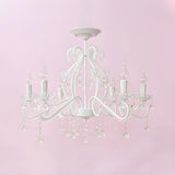 Girly Pink Crystal Nordic Clear Crystal Candle Chandelier Image - 13