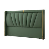 Glam Army Green Upholstered Wingback Headboard Image - 10