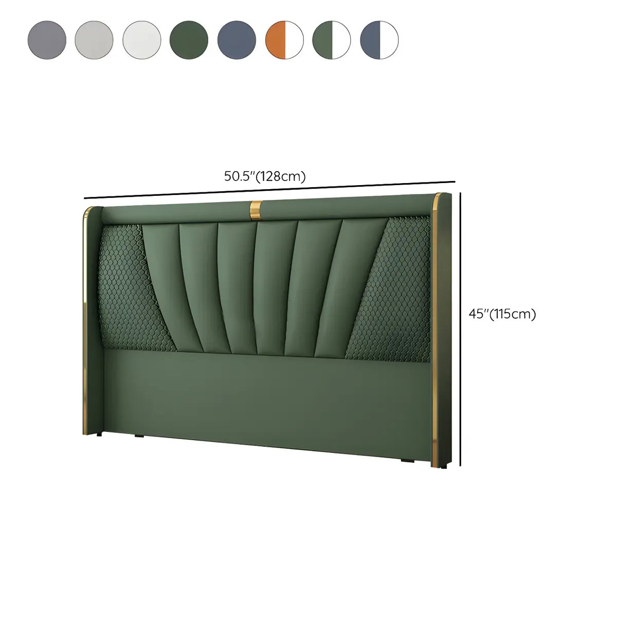 Glam Army Green Upholstered Wingback Headboard 