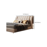 Glam Beige Rectangular Upholstered Panel Headboard #size