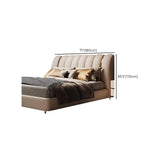 Glam Beige Rectangular Upholstered Panel Headboard Image - 11