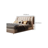 Glam Beige Rectangular Upholstered Panel Headboard Image - 14