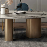 Glam Free Form Ink Smudge Stone Conference Table for 6 Image - 4