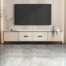 Glam Gold Rectangular Stone Drawers TV Stand with Legs Image - 8