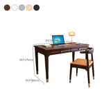 Glam Gray Rectangular Rubberwood Drawers Writing Desk #size