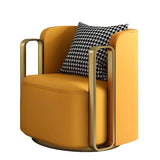 Glam Microfiber Leather Arm Chair with Pillow Back Image - 13