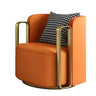 Glam Microfiber Leather Arm Chair with Pillow Back Image - 18