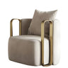 Glam Microfiber Leather Arm Chair with Pillow Back Image - 30