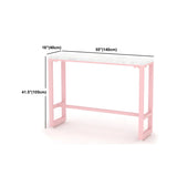 Glam Pink Rectangle Marble Long Cocktail Bar Table Image - 12