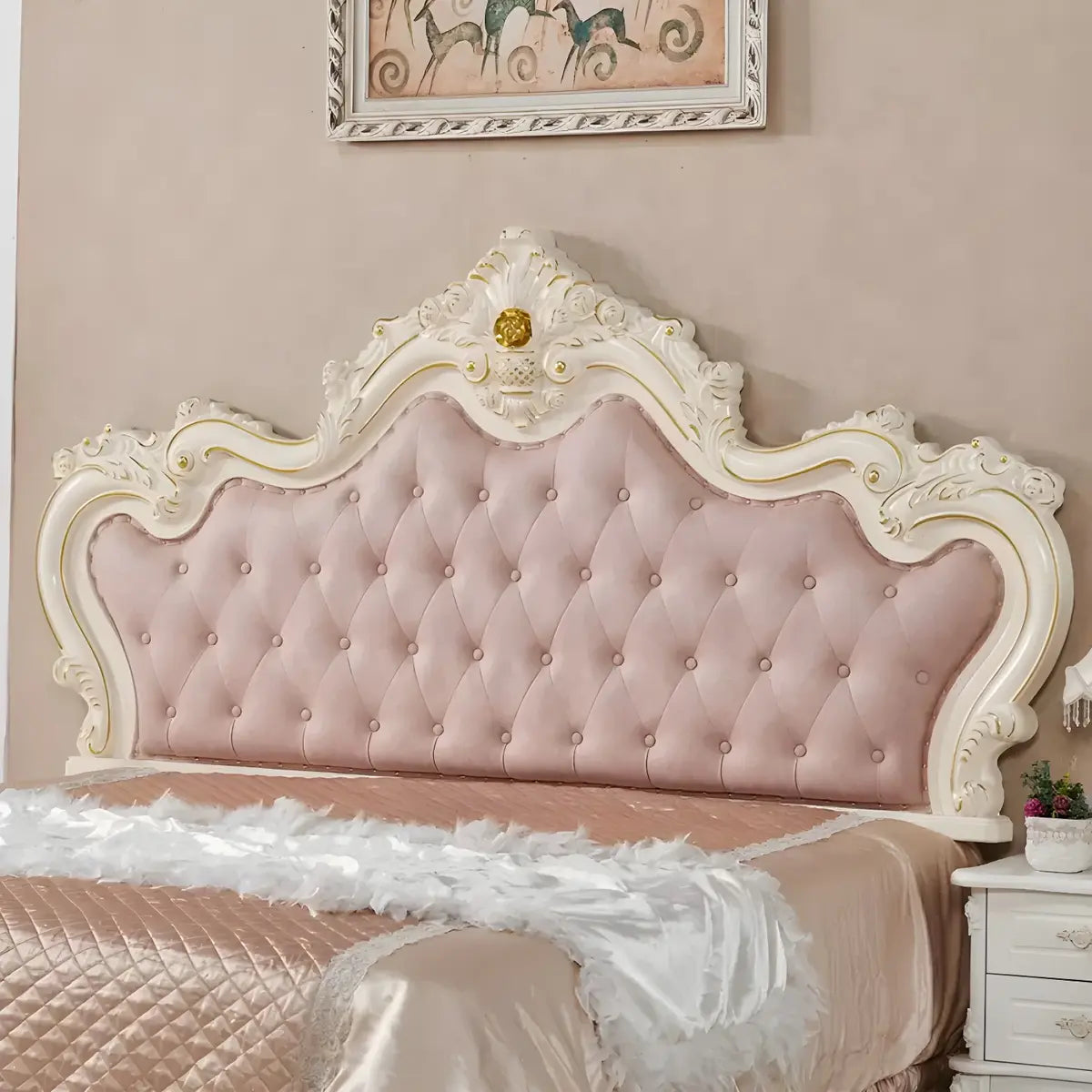 Glam Portman Tufted Queen Headboard with Nailhead Trim Image - 3