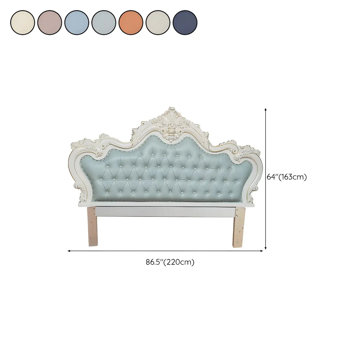 Glam Portman Tufted Queen Headboard with Nailhead Trim 