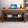 Glam Rubberwood Shelf Drawers H-Shape Writing Desk Image - 4