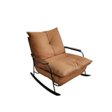 Glam Tufted Upholstered Wood Track Arms Rocking Chair Image - 2