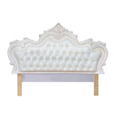 Glam White Portman Tufted Upholstered Tall Headboard Image - 10