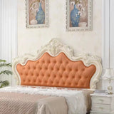 Glam White Portman Tufted Upholstered Tall Headboard Image - 15