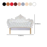 Glam White Portman Tufted Upholstered Tall Headboard #size