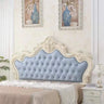 Glam White Portman Tufted Upholstered Tall Headboard Image - 5