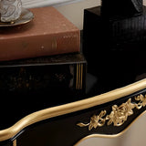 Glam Wood Free Form Black-Gold Curved Console Table Image - 12