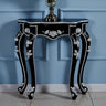 Glam Wood Free Form Black-Gold Curved Console Table Image - 2