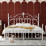 Glamorous Gold Metal Queen Open-Frame Bed with Headboard Image - 4