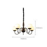 Glass Ball Black Large Adjustable Height Chandelier Image - 13