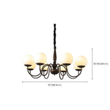 Glass Ball Black Large Adjustable Height Chandelier Image - 14