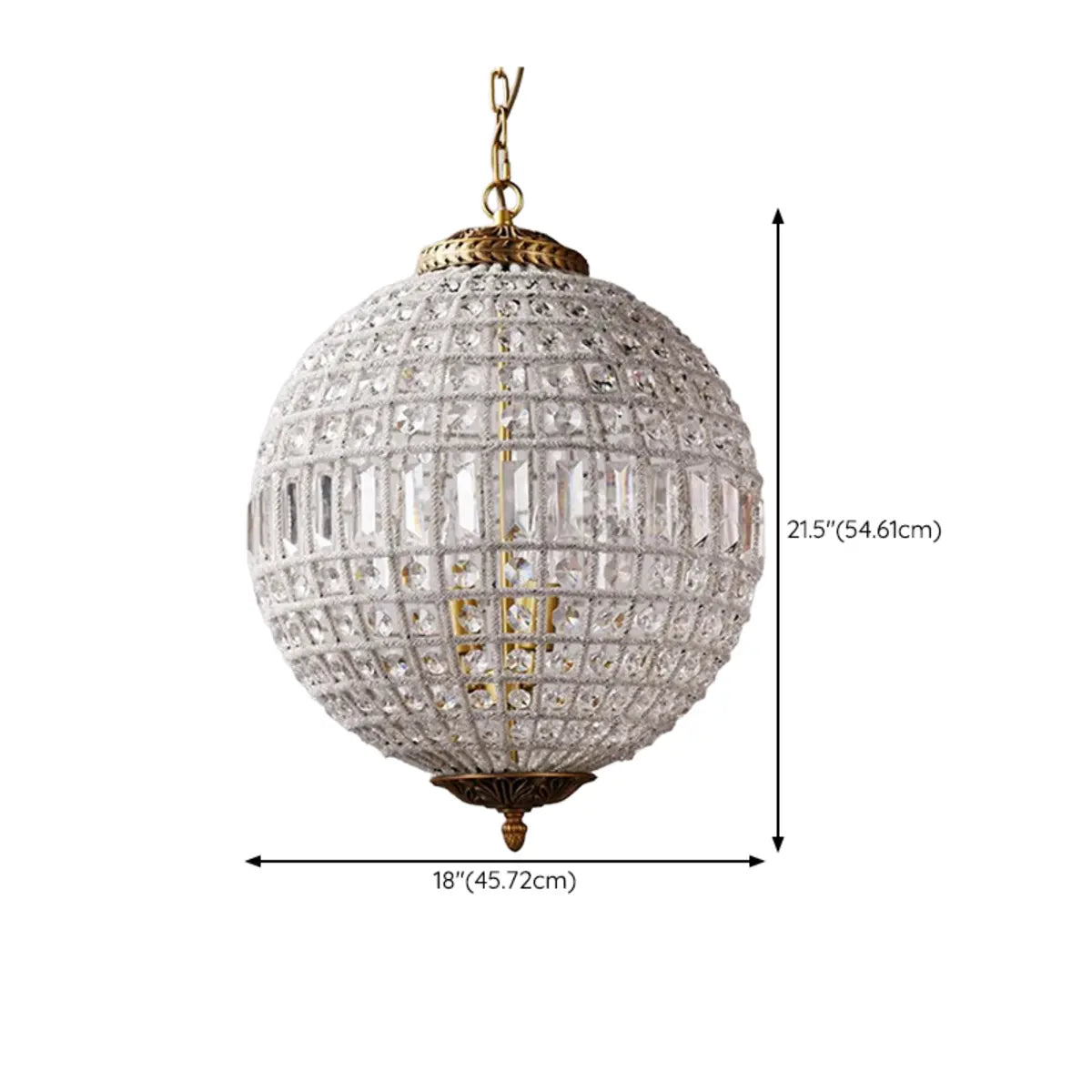 Glass Ball Chain Crystal Chandelier Adjustable Height 