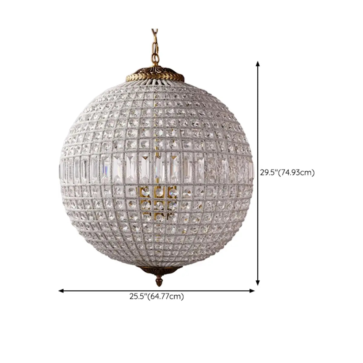 Glass Ball Chain Crystal Chandelier Adjustable Height Image - 13