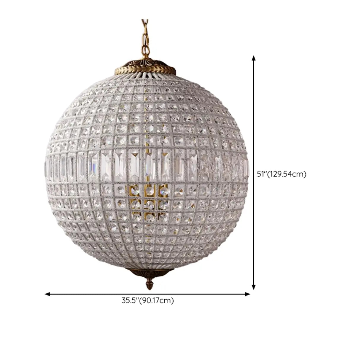 Glass Ball Chain Crystal Chandelier Adjustable Height Image - 14