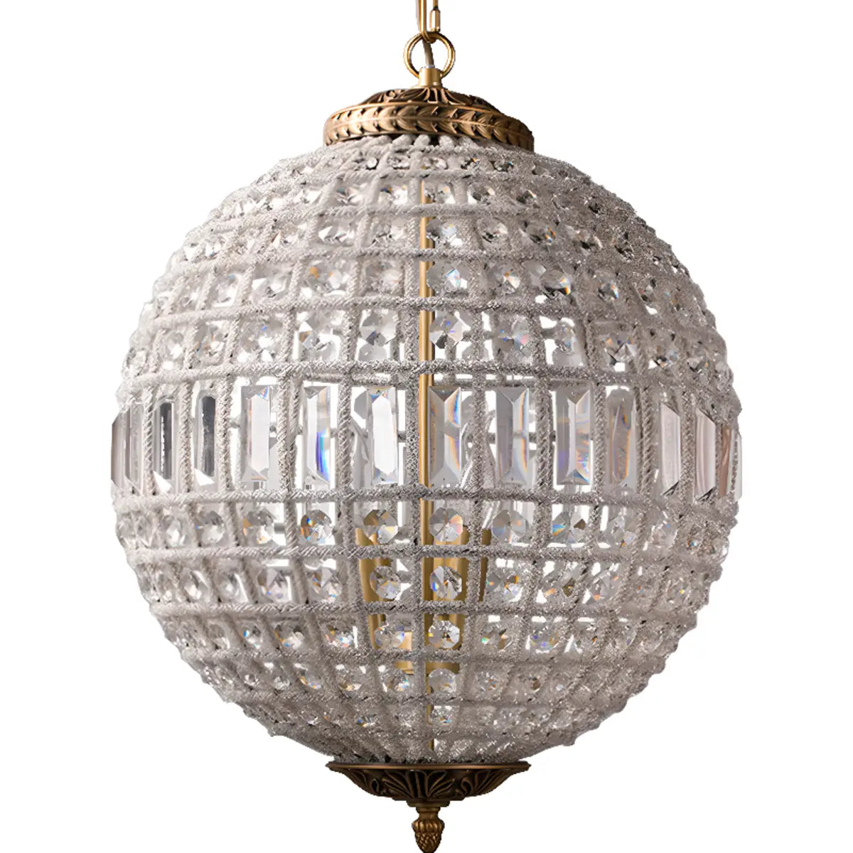 Glass Ball Chain Crystal Chandelier Adjustable Height Image - 5