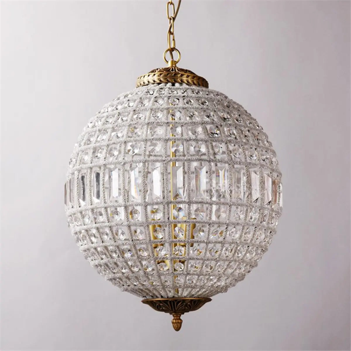 Glass Ball Chain Crystal Chandelier Adjustable Height Image - 6