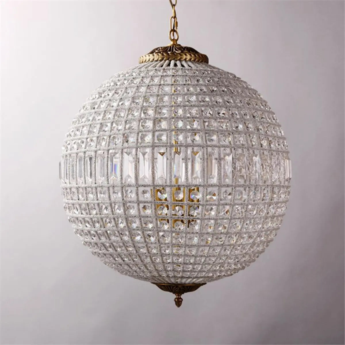 Glass Ball Chain Crystal Chandelier Adjustable Height Image - 7