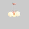 Glass Ball Crown White 3-Light Resin Kids Room Chandelier Image - 5