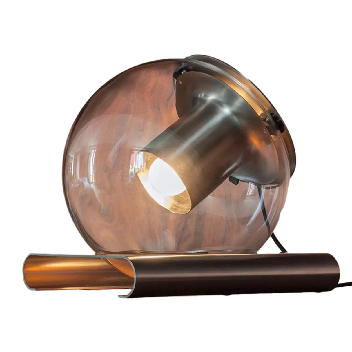 Glass Clear Globe LED Desk Lamp with Rocker Switch Image - 5