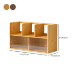 Glass Door 2-Tier Bamboo Desktop Storage Display Cabinet Image - 19