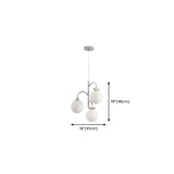 Glass Globe Silver Bow Modern White Chandelier Living Room #size