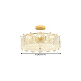 Glass Leaf Gold-White Semi-Flush Mount Ceiling Light Image - 35