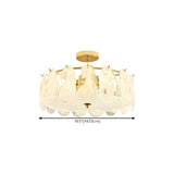 Glass Leaf Gold-White Semi-Flush Mount Ceiling Light Image - 36